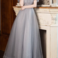 Shiny Prom Dress Short Sleeves Tulle Pleated Gala Dress Evening Dress Formal Dress  D4513