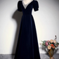Elegant Prom Dress Dark Blue A Line V-neck Gala Dress Evening Dress Formal Dress  D4517