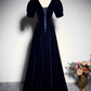 Elegant Prom Dress Dark Blue A Line V-neck Gala Dress Evening Dress Formal Dress  D4517