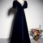 Elegant Prom Dress Dark Blue A Line V-neck Gala Dress Evening Dress Formal Dress  D4517