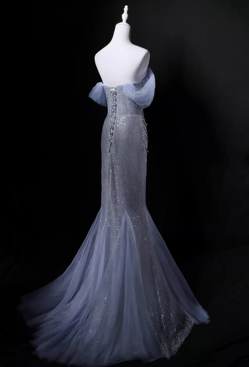 Glänzendes Ballkleid mit herzförmigem Pailletten-Meerjungfrauen-Abendkleid, Galakleid, Geburtstagspartykleid, D3415