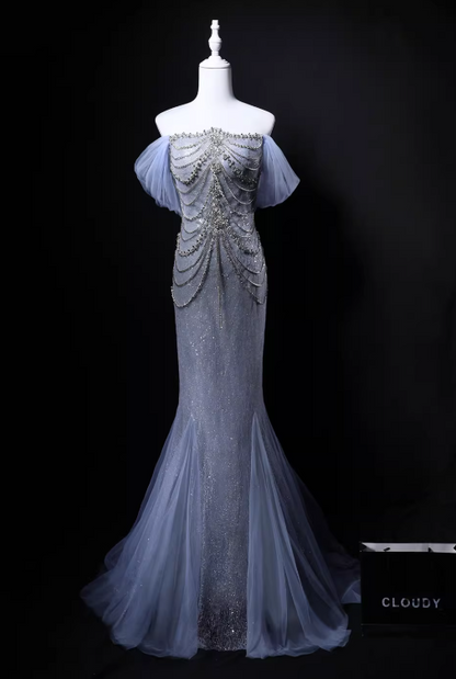 Glänzendes Ballkleid mit herzförmigem Pailletten-Meerjungfrauen-Abendkleid, Galakleid, Geburtstagspartykleid, D3415