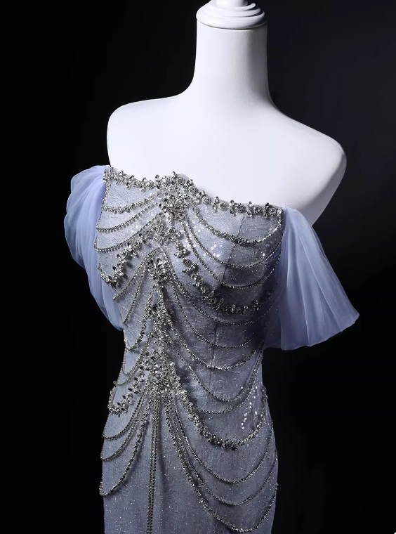 Glänzendes Ballkleid mit herzförmigem Pailletten-Meerjungfrauen-Abendkleid, Galakleid, Geburtstagspartykleid, D3415