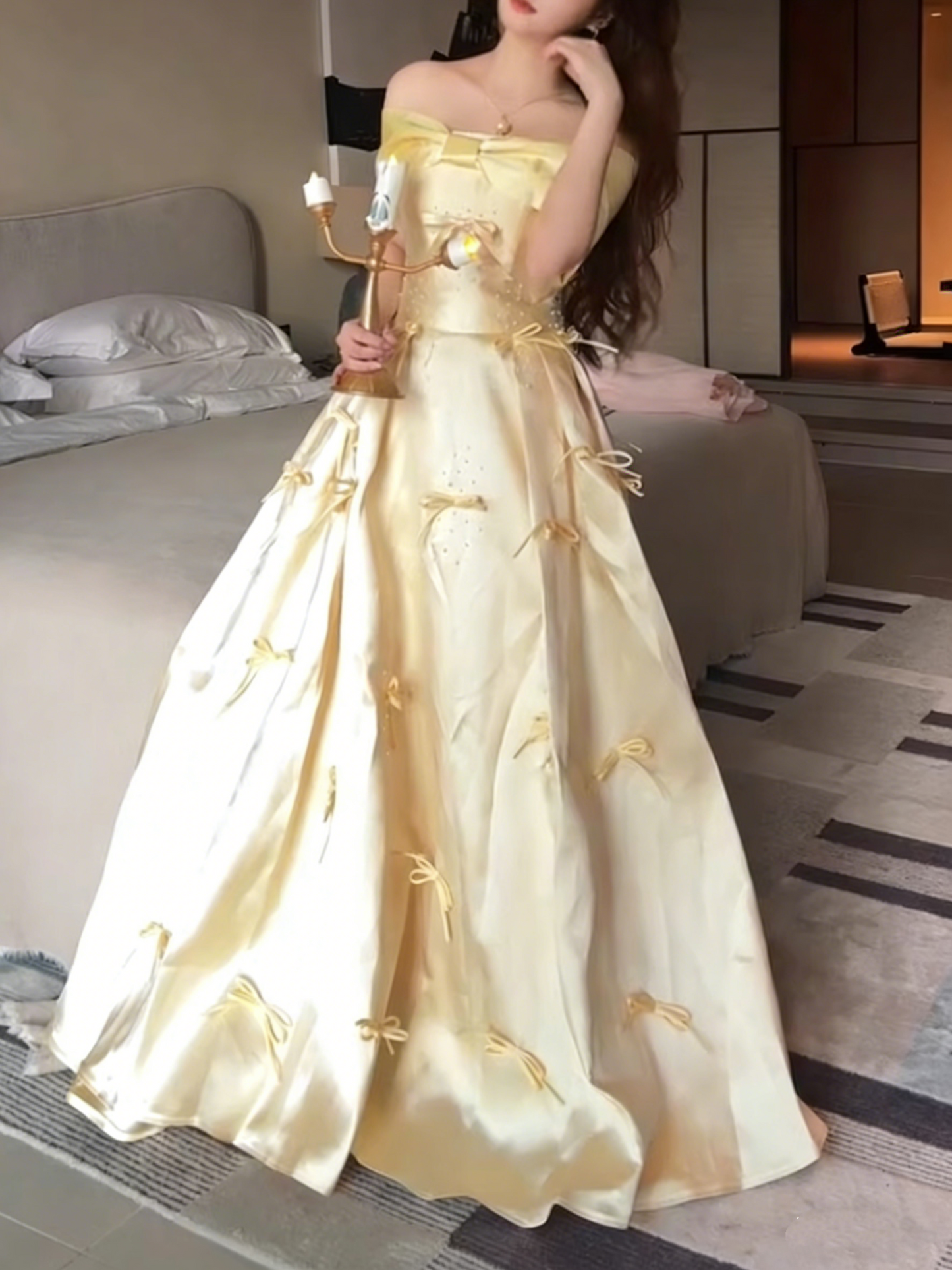 Sweet Prom Dress Off Shoulder Pleated Gala Dress Evening Dress Formal Dress D4532