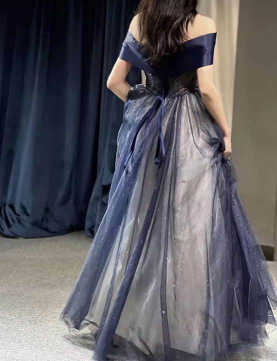 New Arrival Prom Dress Off Shoulder Pleated Tulle Gala Dress Evening Dress Formal Dress  D4540