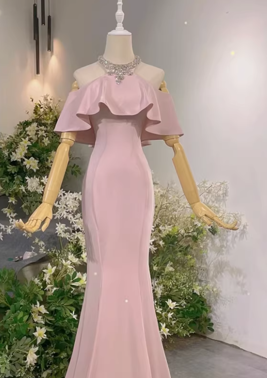Glänzendes Ballkleid mit herzförmigem Pailletten-Meerjungfrauen-Abendkleid, Galakleid, Geburtstagspartykleid, D3415