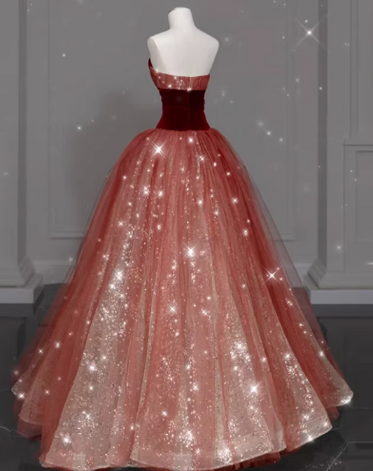 Glänzendes Ballkleid mit herzförmigem Pailletten-Meerjungfrauen-Abendkleid, Galakleid, Geburtstagspartykleid, D3415