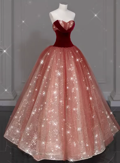 Glänzendes Ballkleid mit herzförmigem Pailletten-Meerjungfrauen-Abendkleid, Galakleid, Geburtstagspartykleid, D3415