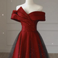 Shiny Prom Dress Off Shoulder Pleated Tulle Gala Dress Evening Dress Formal Dress  D4545