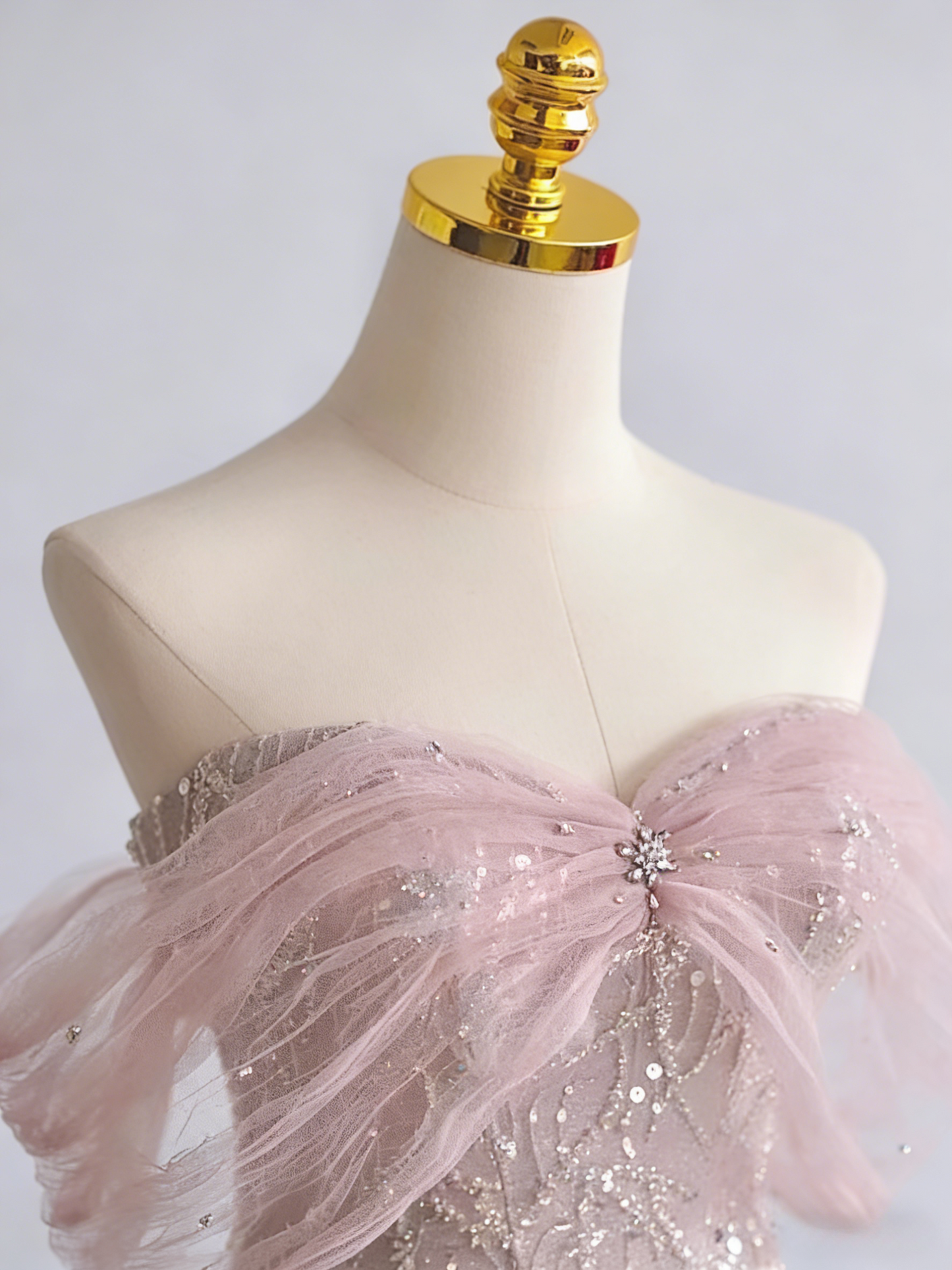 Gorgeous Prom Dress Off Shoulder Pleated Tulle Gala Dress Evening Dress Formal Dress  D4550