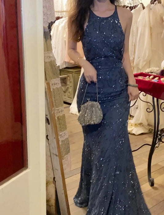 Stunning Prom Dress Crew Neck Backless Mermaid Birthday Party Dress Cockatail Dress Evening Dress  D4559