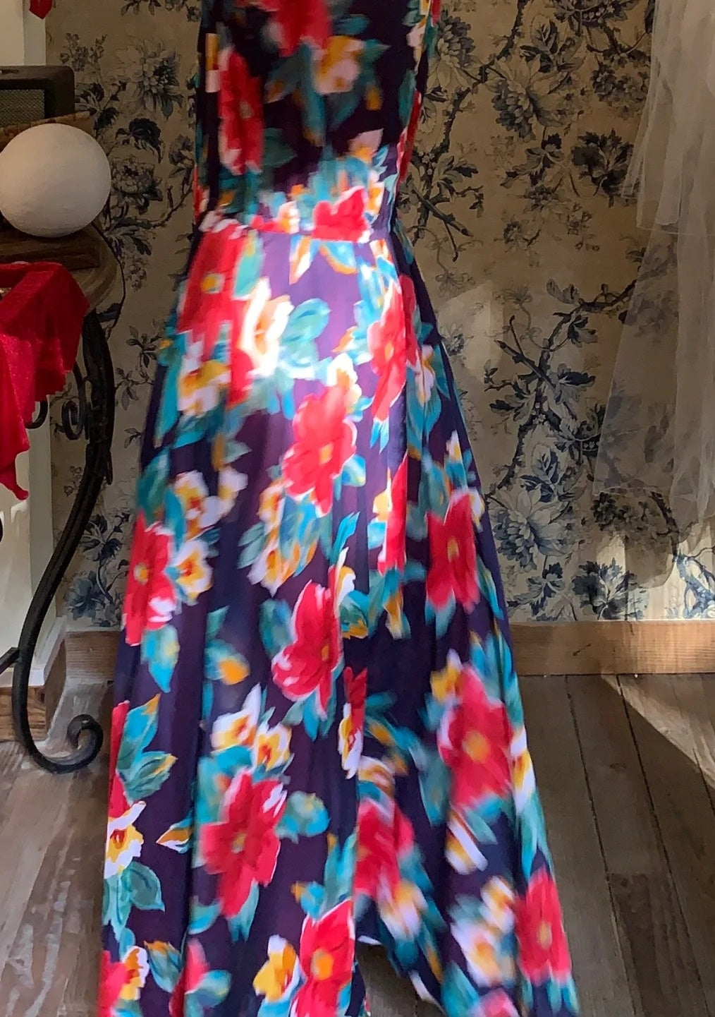 Colorful Prom Dress Crew Neck Print Gala Dress Cockatail Dress Evening Dress  D4565