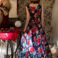 Colorful Prom Dress Crew Neck Print Gala Dress Cockatail Dress Evening Dress  D4565