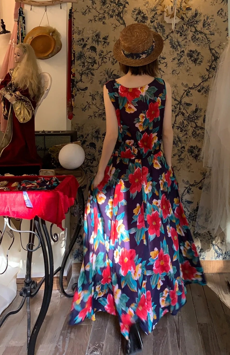 Colorful Prom Dress Crew Neck Print Gala Dress Cockatail Dress Evening Dress  D4565