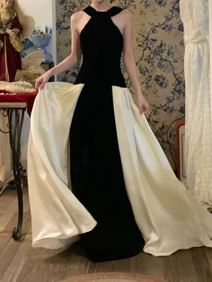 Minimalist Prom Dress Crew Neck Backless Gala Dress Formal Dress Evening Dress  D4568