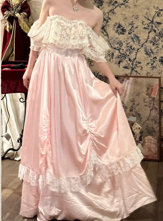 Beauty Prom Dress Off Shoulder Lace Pleated Gala Dress Formal Dress Evening Dress  D4570