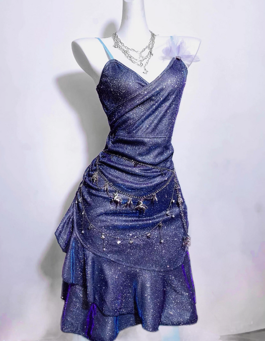 Shiny Homecoming Dress Tight Sweetheart Ruffle Short Prom Dress Party Dress Cocktail Dress Birthday Outfits  D2285