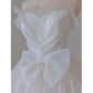 White French Strapless Wedding Gown Bow Tie Long Prom Dress MD7552