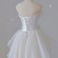 White French Strapless Wedding Gown Bow Tie Long Prom Dress MD7552