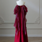 Simple Satin Burgundy Long Prom Dress, Burgundy Long Evening Dress MD7258