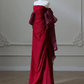 Simple Satin Burgundy Long Prom Dress, Burgundy Long Evening Dress MD7258