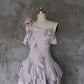 Light Purple Asymmetrical Layered Spaghetti Strap Evening Dress MD7538