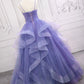 Light Purple Straps Long Prom Dress A Line Layered Birthday Party Dress MD7584