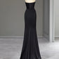 Sweetheart Black Mermaid Evening Dress Strapless Long Prom Dress MD7635