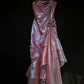 Vintage Spaghetti Straps Sheath Chiffon Ruffled Long Prom Dress MD7643