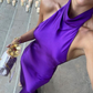 Elegant Purple Halter Backless Long Evening Party Dress MD7658
