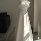 White Strapless A Line Satin Tulle Sweet Birthday Party Dress MD7674