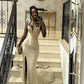 Stunning Sweetheart Beading Black Girl Mermaid Long Prom Dress MD7683