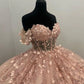 Light Pink Applique Ball Gown Prom Dress Evening Formal Dress MD7732