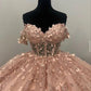 Light Pink Applique Ball Gown Prom Dress Evening Formal Dress MD7732