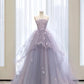 Elegant Strapless A-Line Tulle Long Formal Prom Dress Evening Ball Gown MD7754