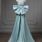 Robe de soirée longue sirène bleu clair à bretelles MD7786