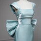 Robe de soirée longue sirène bleu clair à bretelles MD7786