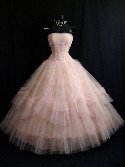 Lovely Pink Strapless A-Line Midi Party Gown Princess Birthday Dress MD7817