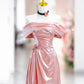 Pink Off the Shoulder Mermaid Party Dress Beautiful Long Evening Party Dress, MD7851