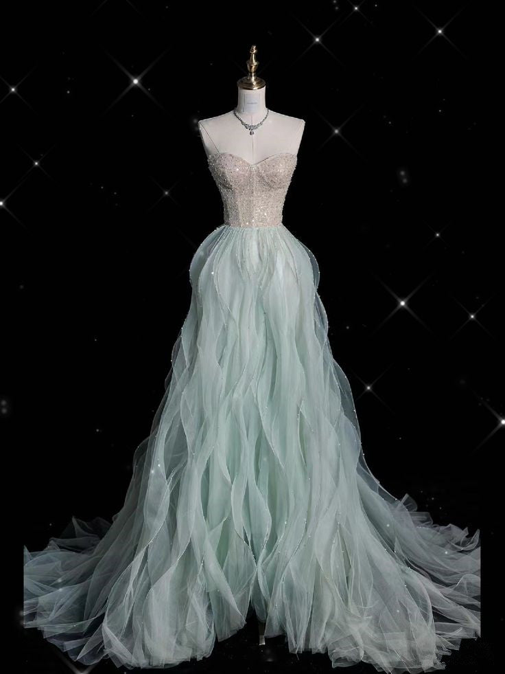 Light Blue Sweetheart A-Line Long Formal Party Dress, MD7932