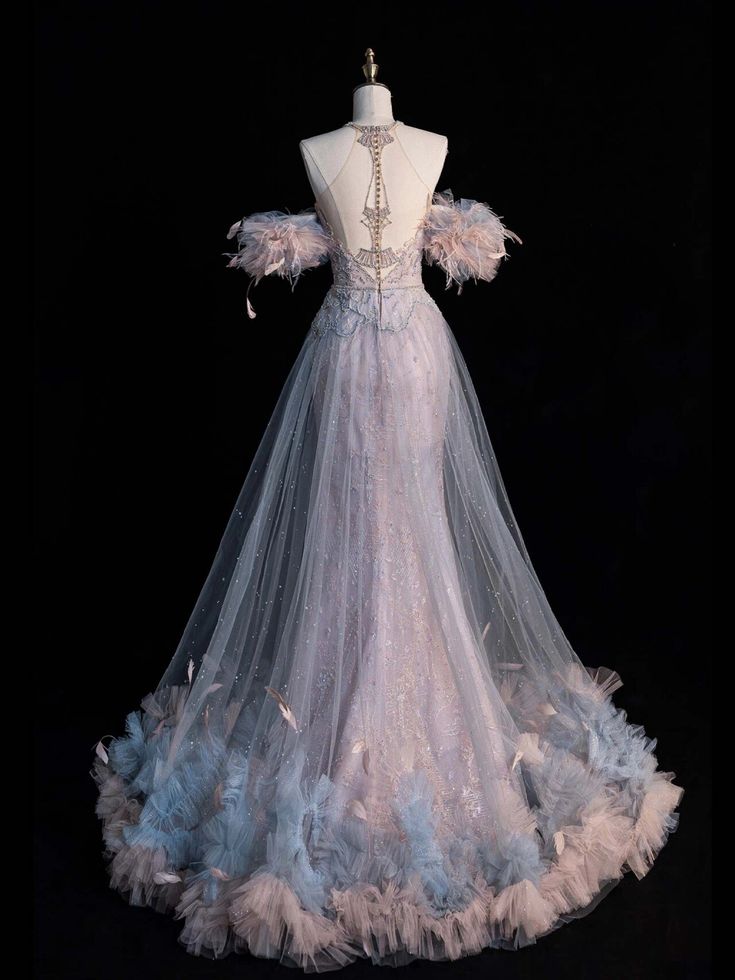 Superbe robe de soirée sirène longue à col licou, MD7945
