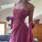Fuchsia Spaghetti Straps A-Line Vintage Party Dress Birthday Outfits, MD7947