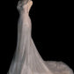 Stunning White Backless Mermaid Shiny Party Gown Wedding Dress, MD7991