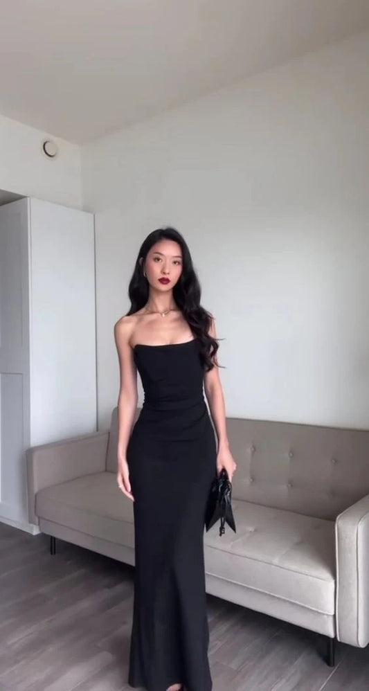 Black Sheath Long Prom Dress Formal Evening Dress, MD7988