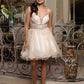 Fashionable Homecoming Dress Spaghetti Strap V Neck Sequins Tulle Applique Back to School Outfits Party Dress D7872