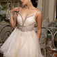 Fashionable Homecoming Dress Spaghetti Strap V Neck Sequins Tulle Applique Back to School Outfits Party Dress D7872