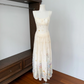 Seaside Spaghetti Straps Embroidery Pleated Long Skirt Women Summer Vacation Dress  D1910