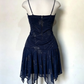 Navy Blue Straps A-Line Chiffon Short Party Dresses Homecoming Dresses Short Prom Dress, D1222