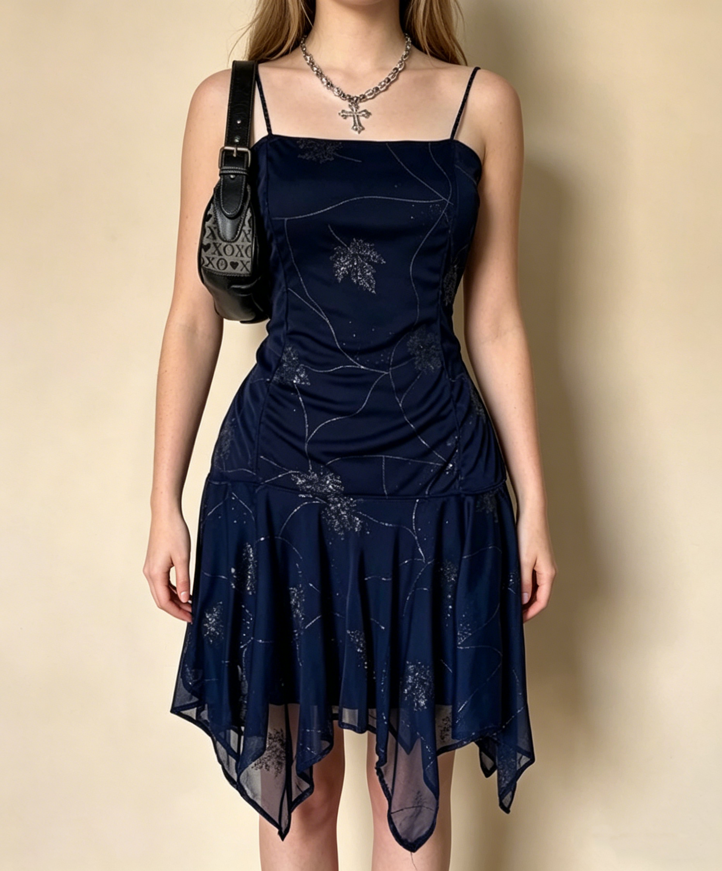 Navy Blue Straps A-Line Chiffon Short Party Dresses Homecoming Dresses Short Prom Dress, D1222