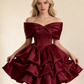 Robe de soirée courte plissée à bretelles spaghetti, tenue de soirée d'anniversaire, robe de cocktail D3339